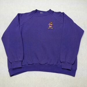 Vintage 1996 Warner Bros Taz Sweatshirt College Ware USA Cotton Purple One Size